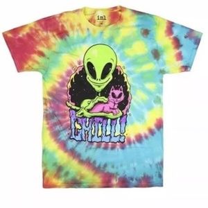 ISAAC MORRIS Chill Tie Dye Alien w/ Kitty Cat New S